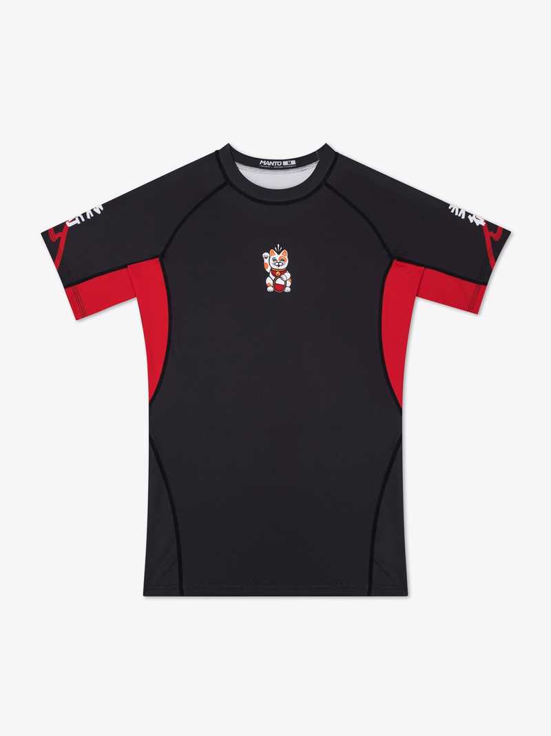 MANTO lucky cat RASHGUARD -black